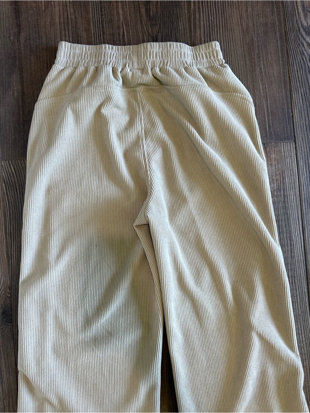 HALARA Wide-Leg Ribbed Corduroy Pants in Cream Beige - Picture 6 of 15